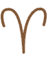Elegant brown zodiac Aries symbol for astrology and horoscopes.
