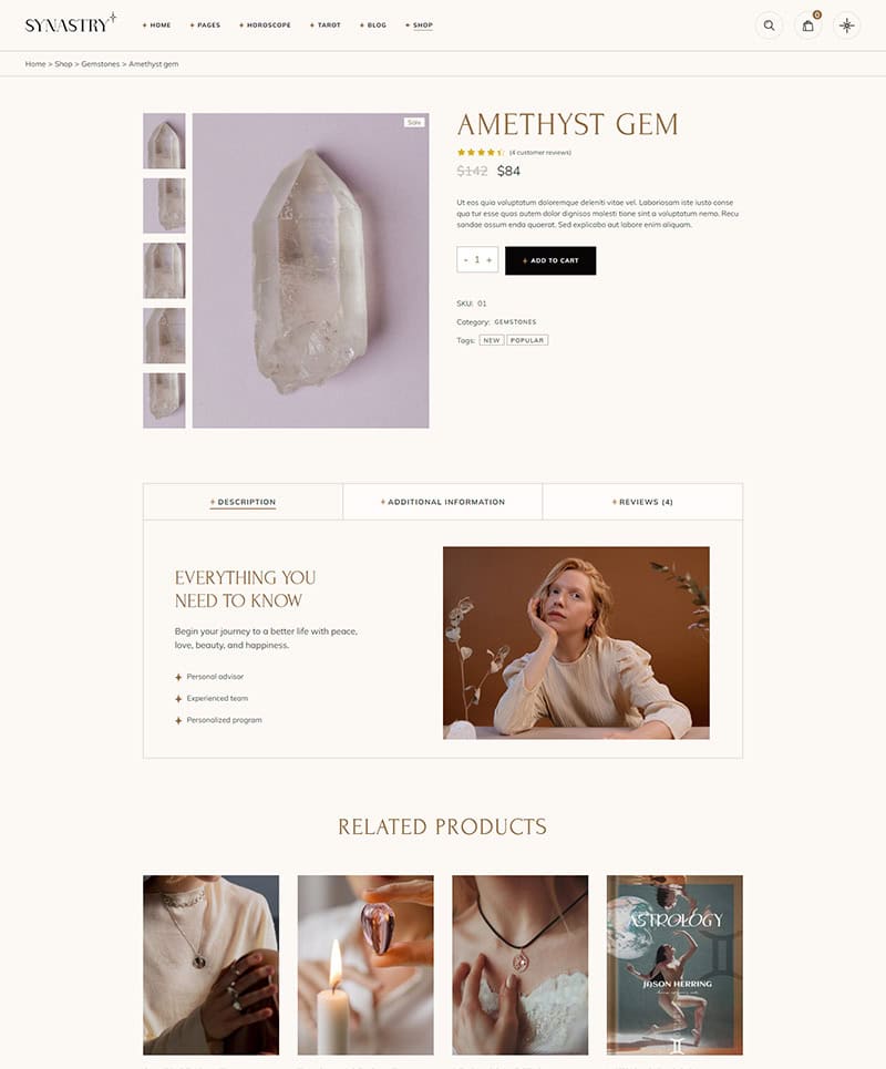 Amethyst crystal gemstone for healing and meditation, clear quartz, jewelry, chakra, spiritual healing.